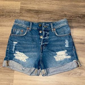 Size 0 Mom Jean Ripped Shorts